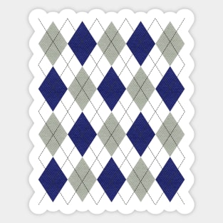 Gray and Blue Argyle Sticker